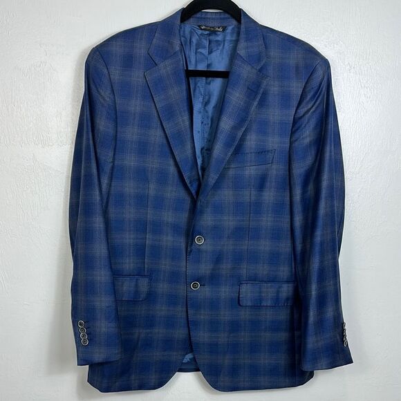 Reda 1865 Contemporary Classic Men's Blue Plaid Blazer Size 40 - Picture 1 of 14